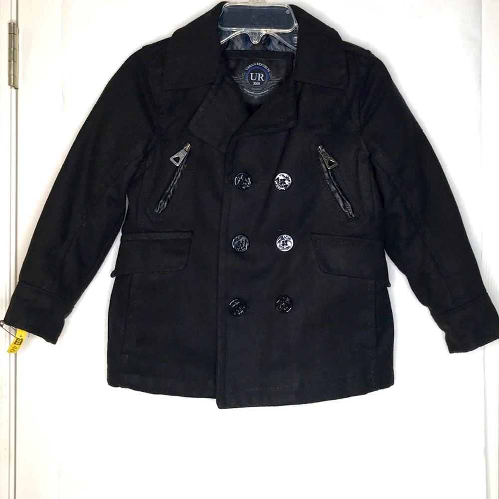Urban Republic Boys Black Pea Coat